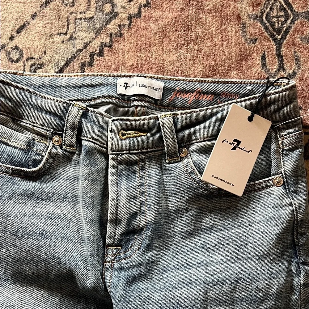 7 For All Mankind Faded Blue Jeans